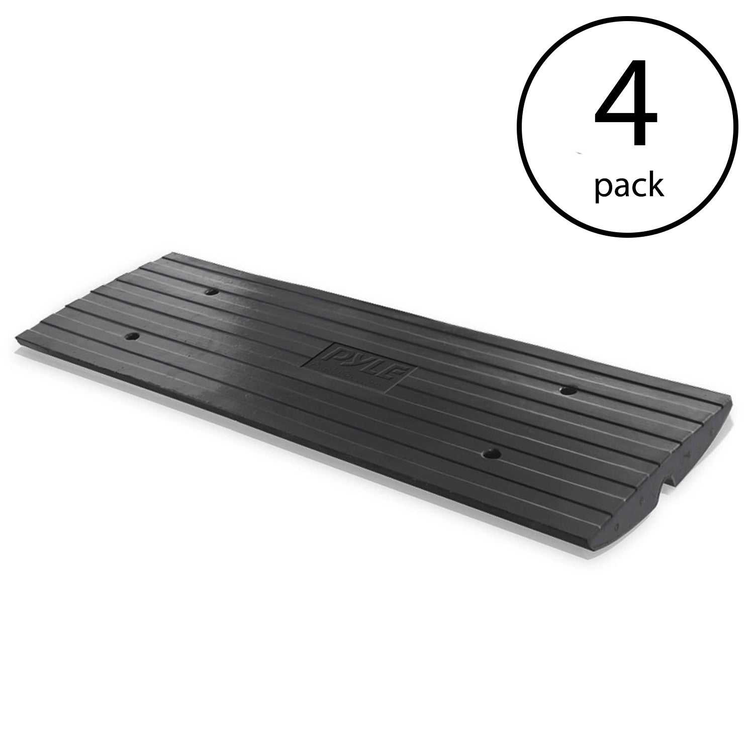 Pyle Car/Truck Rubber Curbside Driveway Ramp Threshold Bridge Track (4 Pack) - VMInnovations
