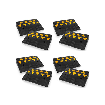 Pyle PCRBDR45 Car/Truck Heavy Duty Rubber Curbside Driveway Bridge Ramp (4 Pair)