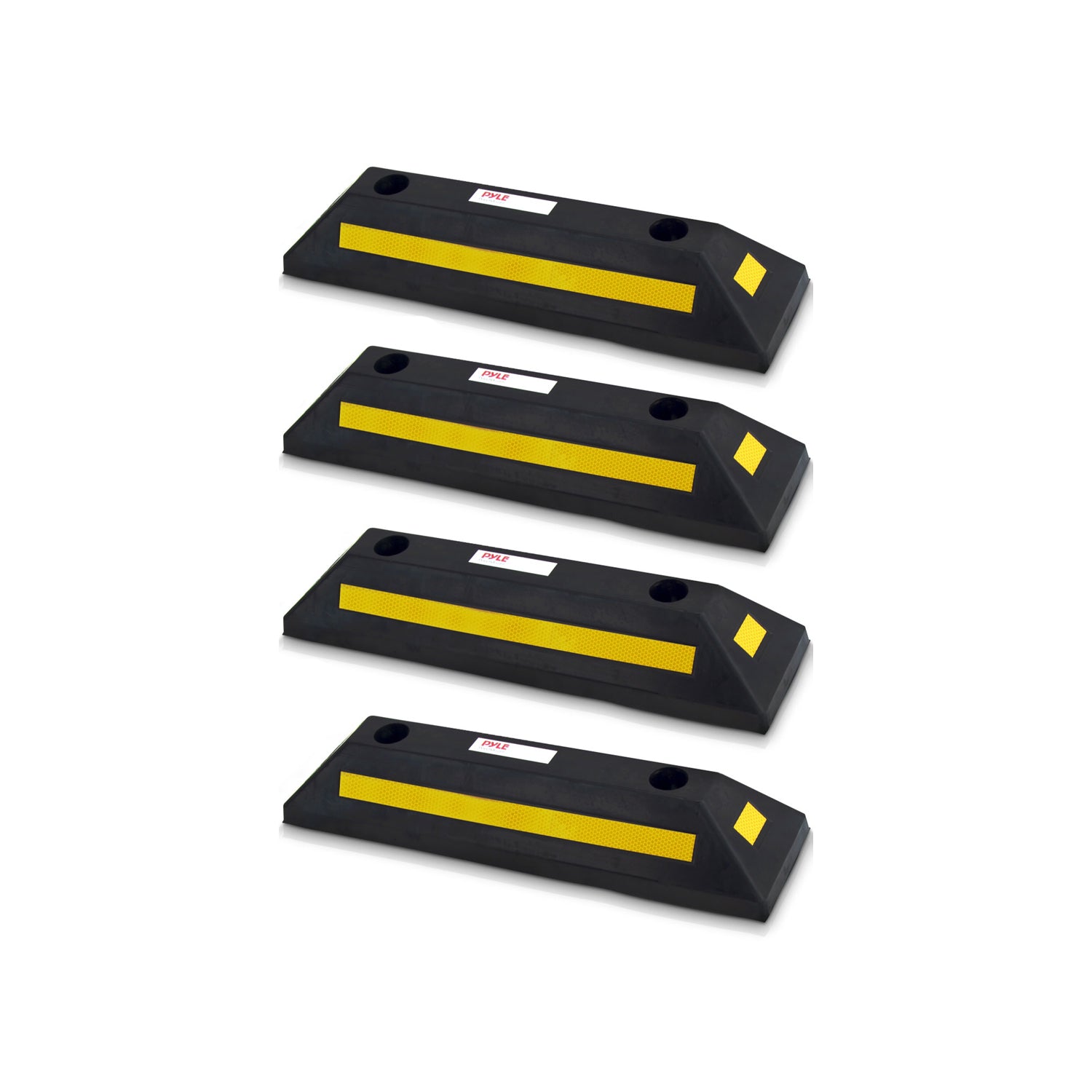Pyle PCRSTP11 22 Inch Vehicle Driveway Parking Spot Wheel Guide Stop (4 Pack) - VMInnovations