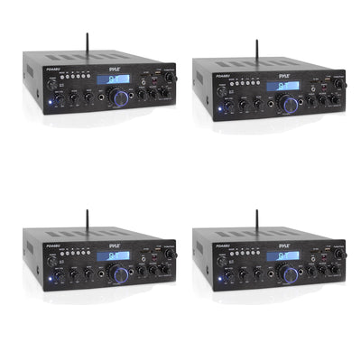 Pyle Compact 200 Watt Bluetooth Home Stereo Amplifier Receiver System (4 Pack)