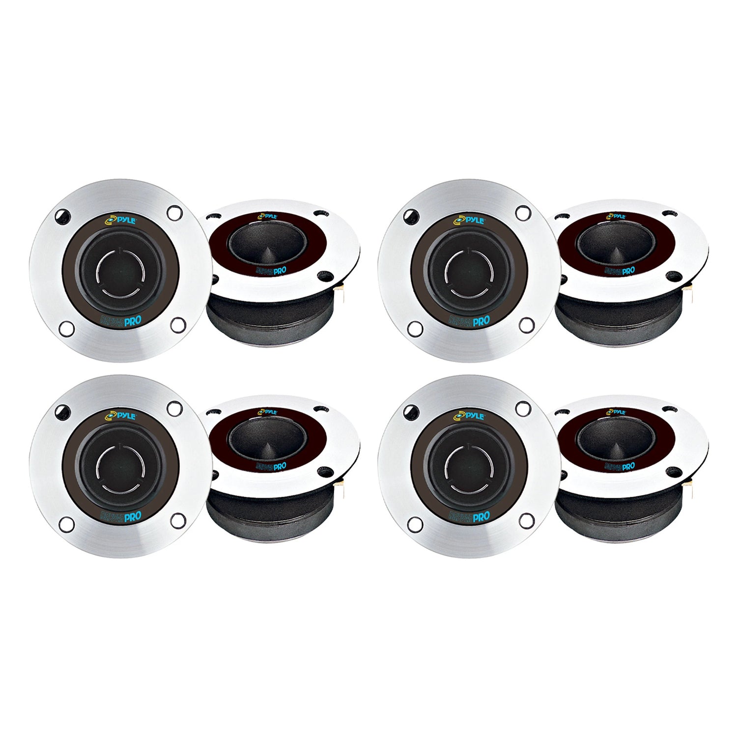 Pyle PDBT19 300 Watt 3.75 Inch Bullet Titanium Horn with 1 Inch Tweeter, 2 Pairs