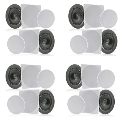 Pyle 10 Inch 300 Watt In Ceiling Wall 2 Way Flush Speaker System Pair (4 Pack)