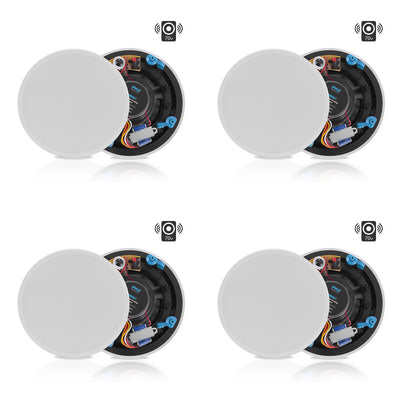 Pyle Dual 5.25" 240W In Wall/Ceiling Bluetooth Home Audio Speaker Kit (4 Pack)