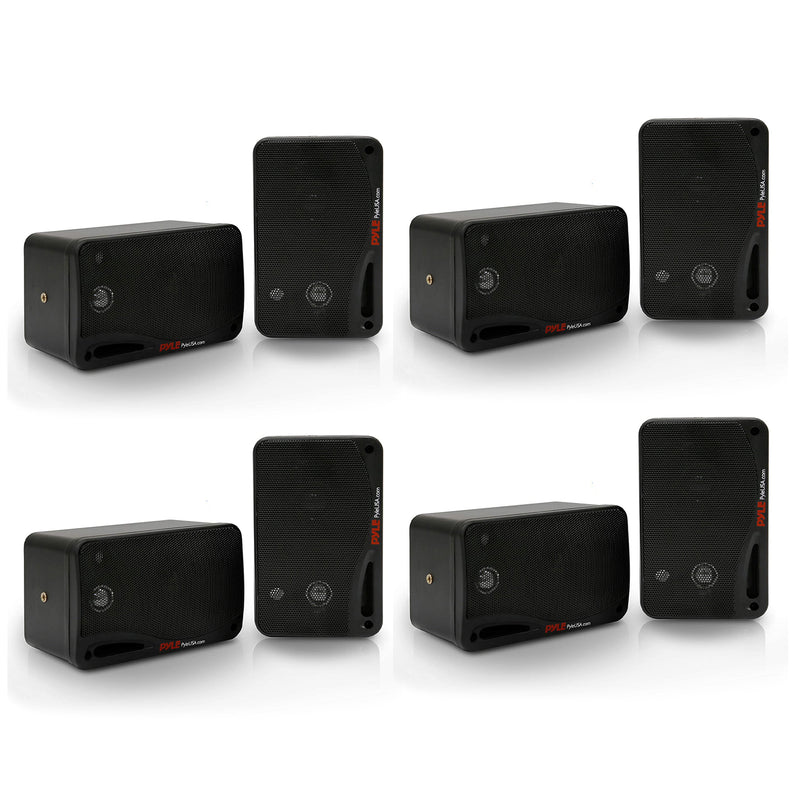 Pyle PDWR42BBT Bluetooth Indoor Outdoor 3.5" 200W Speaker System, Black (8 Pack)
