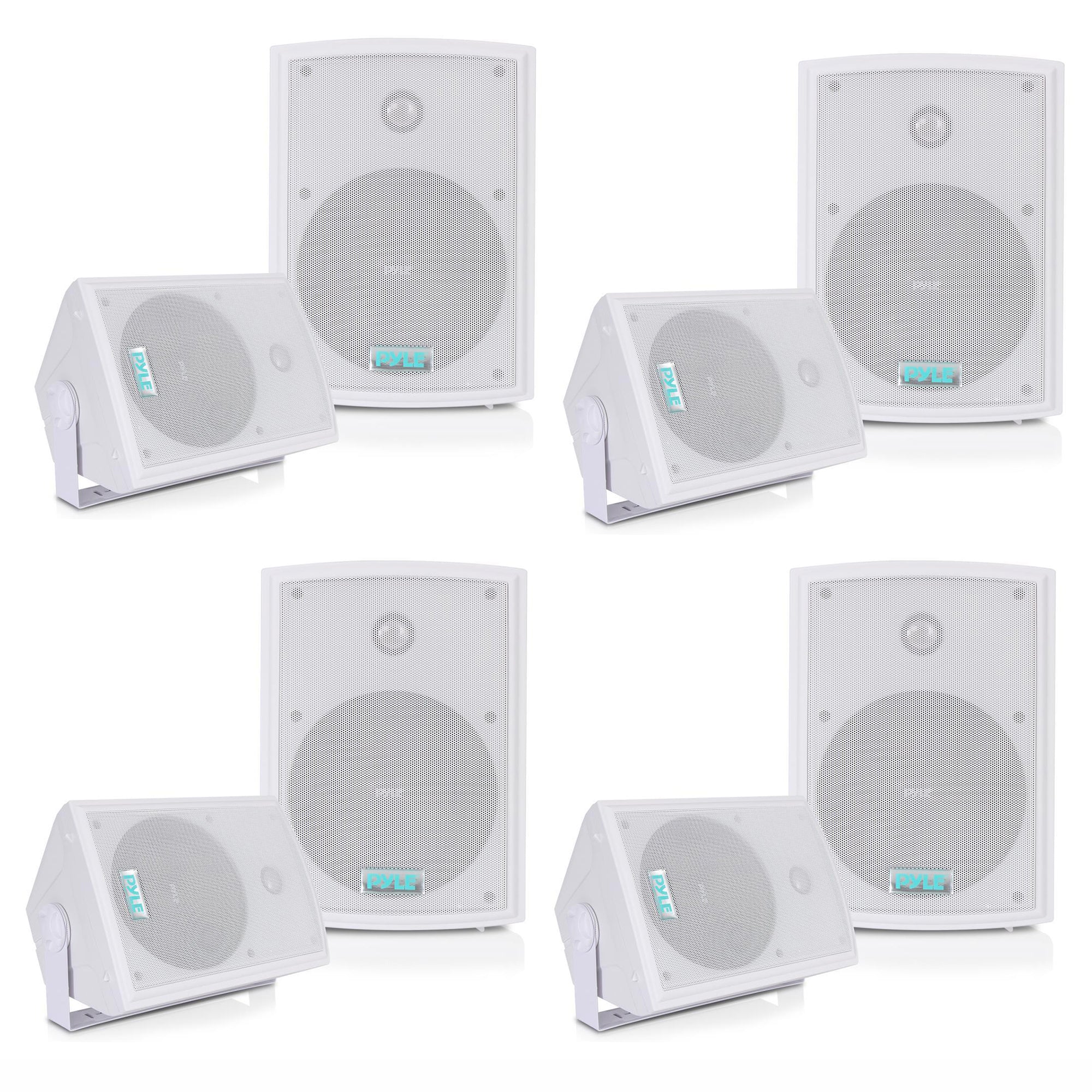 Pyle PDWR63 Waterproof Indoor Outdoor 350W Speaker System, White (8 Speakers) - VMInnovations