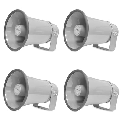 PyleHome 8.1 Inch 50 Watt Indoor and Outdoor Wall Mount PA Horn Speaker (4 Pack)