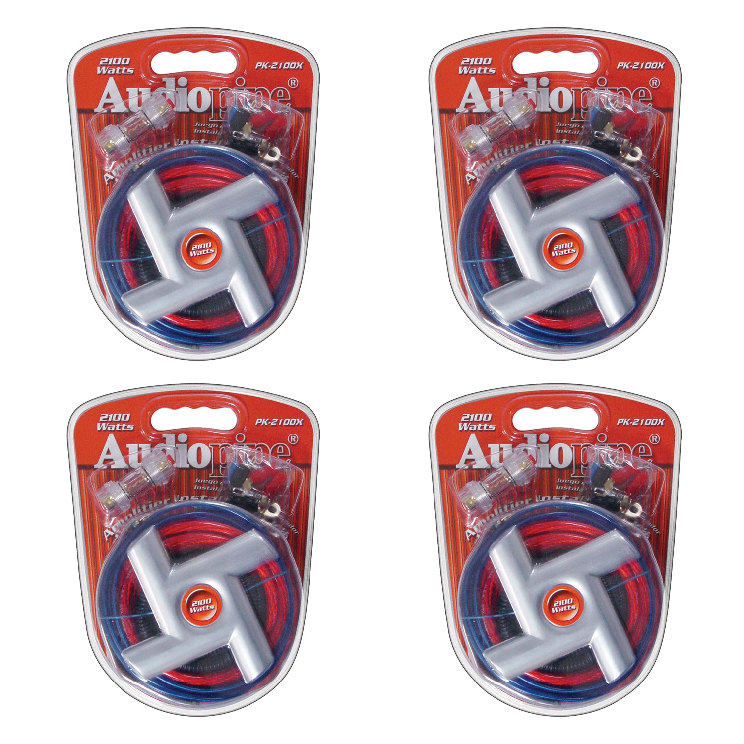 Audiopipe Amplifier Installation Kit with Plugs, Cables, and Ties (4 Pack)