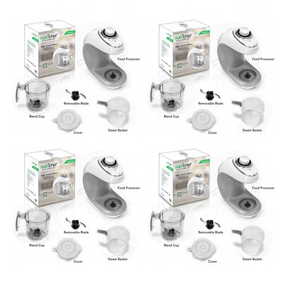NutriChef Electric Baby Food Maker Puree Food Processor Blender Steamer (4 Pack)