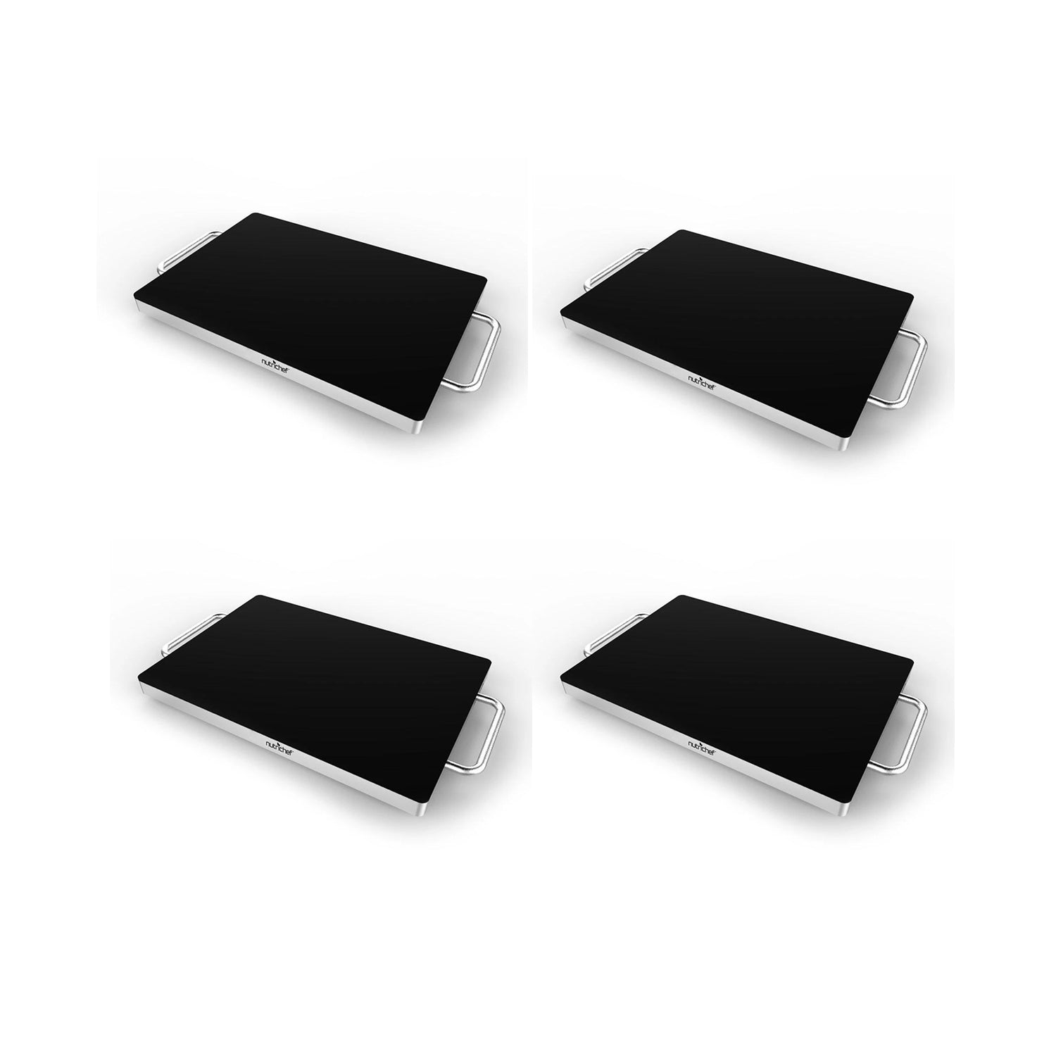 NutriChef Portable 16.5 x 11 Inch Electric Food Warmer Tray Hot Plate (4 Pack)