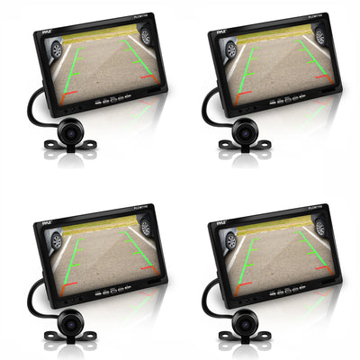 Pyle PLCM7700 Rearview Car Backup Camera and Monitor Reverse Assist Kit (4 Pack)