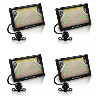 Pyle PLCM7700 Rearview Car Backup Camera and Monitor Reverse Assist Kit (4 Pack) - VMInnovations