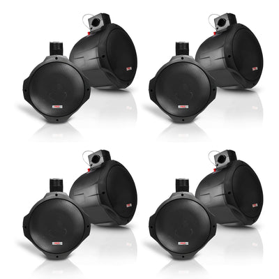 Pyle PLMRB65 6.5 Inch 200 Watt Marine Dual Tower Wakeboard Speakers (8 Pack)