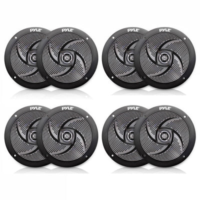 Pyle PLMRS5B 5.25-In Waterproof Low Profile Marine Speakers, Black (8 Speakers) - VMInnovations