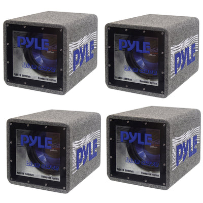 Pyle PLQB10 500W  Car Audio Speaker Subwoofer Bandpass Enclosure System (4 Pack)