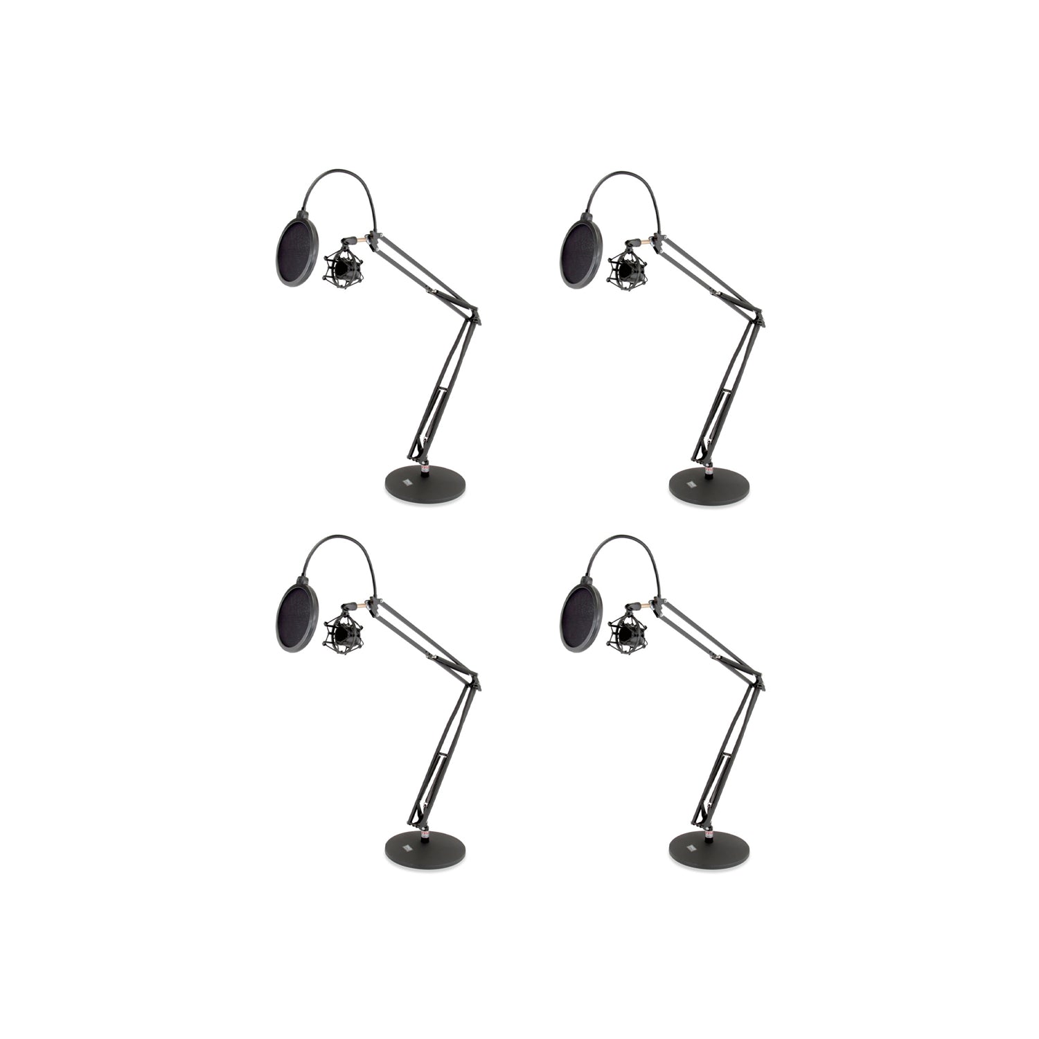 Pyle PMKSH24 Microphone Boom Suspension Scissor Spring Arm Desk Stand (4 Pack)