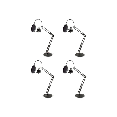 Pyle PMKSH24 Microphone Boom Suspension Scissor Spring Arm Desk Stand (4 Pack)