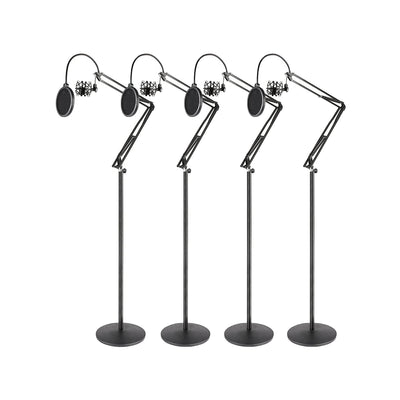 Pyle PMKSH28 Microphone Boom Suspension Scissor Spring Arm Floor Stand (4 Pack)