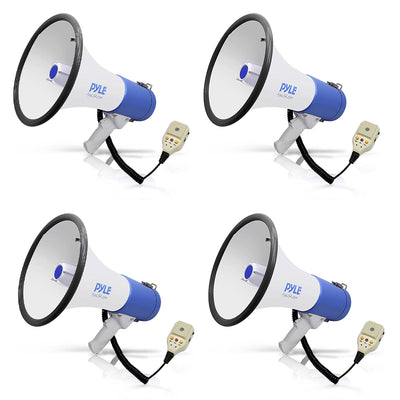 PylePro PMP59IR 50 Watt Portable Bullhorn Sound Megaphone Speaker, Blue (4 Pack)