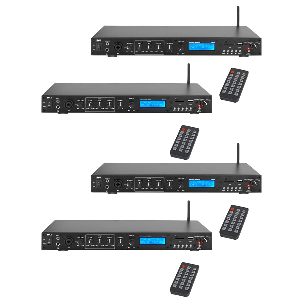 Pyle PPRE70BT Bluetooth Pro Audio Preamplifier Receiver System & Remote (4 Pack) - VMInnovations