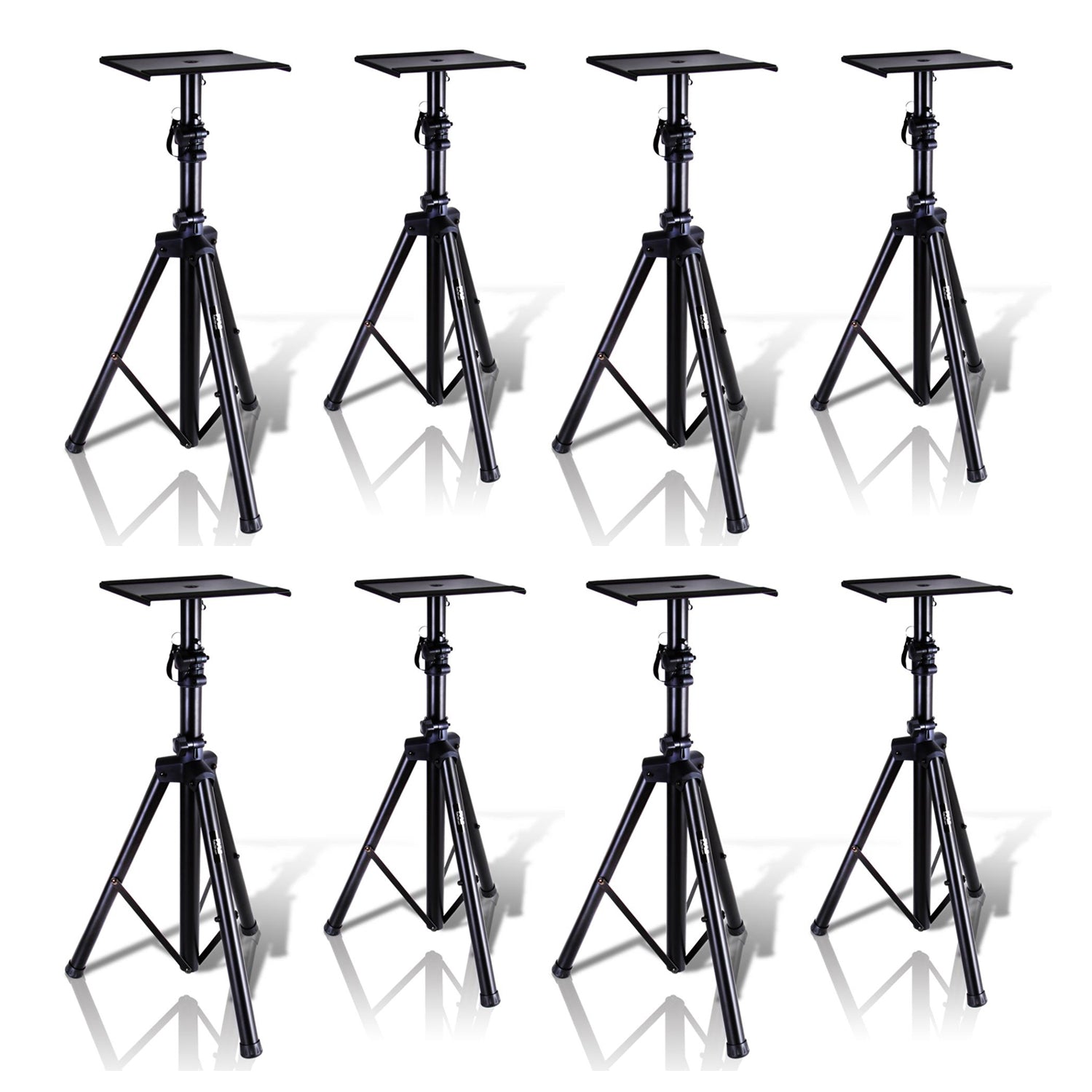 Pyle PSTND32 Universal Tripod Dual Studio Monitor Speaker Stand Mount (8 Pack)