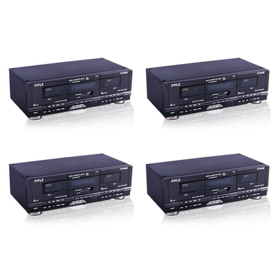 Pyle PT649D Stereo Cassette Deck Player for Music & Audio Recording (4 Pack)