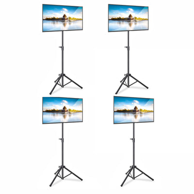 Pyle Foldable Adjustable Height Steel Tripod Flatscreen TV Stand, Black (4 Pack) - VMInnovations