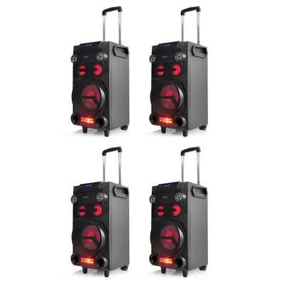 Pyle PA Loudspeaker Portable Bluetooth Karaoke Speaker System w/ Mic (4 Pack)