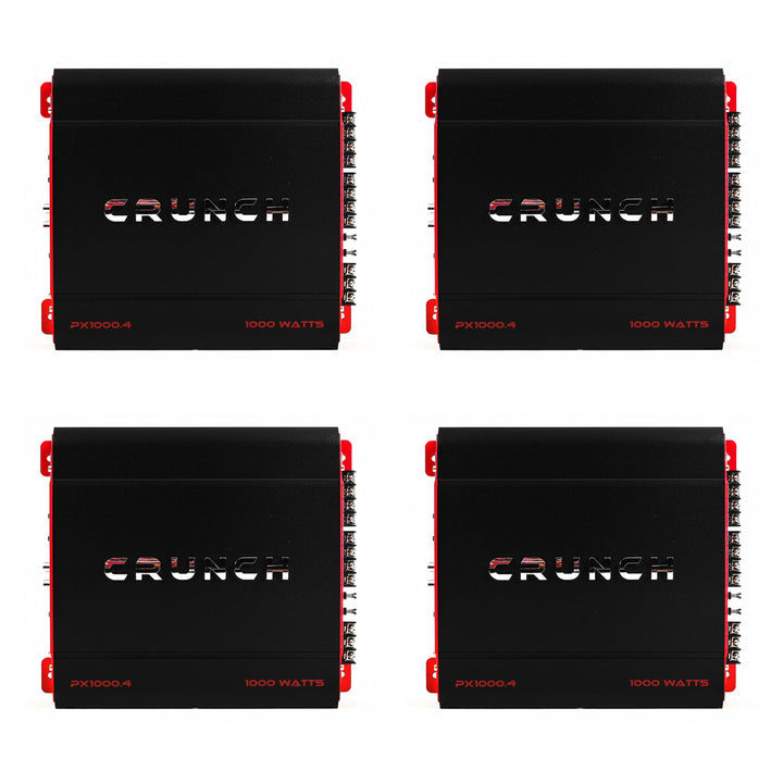 Crunch 4 Channel 1000 Watt Amp A/B Class Car Stereo Amplifier PX-1000.4 (4 Pack)