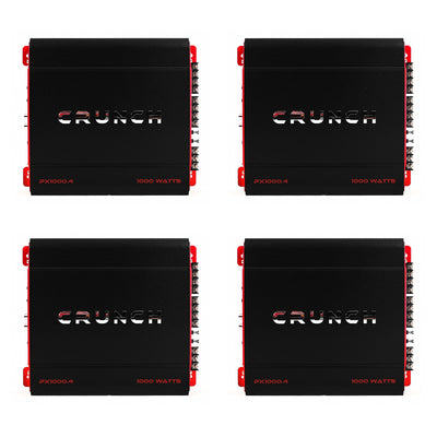 Crunch 4 Channel 1000 Watt Amp A/B Class Car Stereo Amplifier PX-1000.4 (4 Pack)