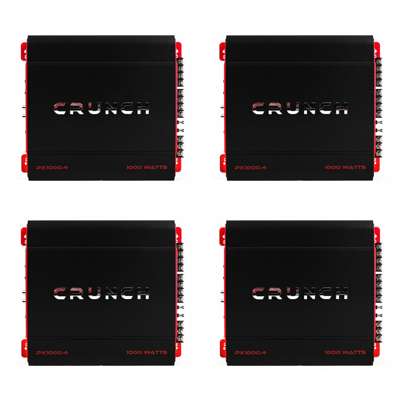 Crunch 4 Channel 1000 Watt Amp A/B Class Car Stereo Amplifier PX-1000.4 (4 Pack)