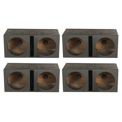 QPower Dual 12 Inch Vented Ported Subwoofer Sub Box with Bedliner Spray (4 Pack)