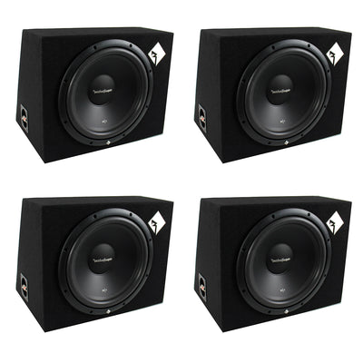 Rockford Fosgate 12-inch 400 Watt Loaded Car Subwoofer Sub Enclosure (4 Pack)