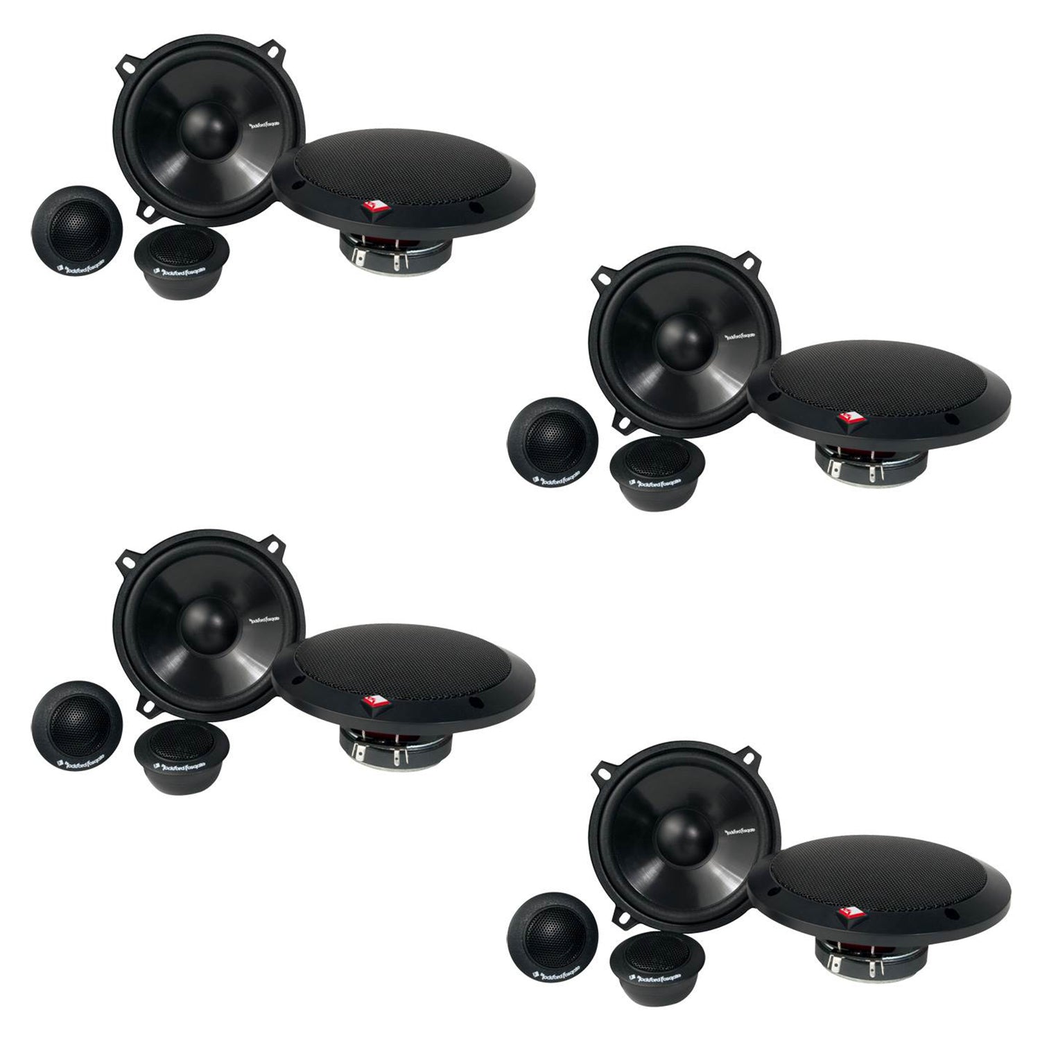 Rockford Fosgate 5.25-inch 80 Watt 2-Way Car Component Speakers Audio (4 Pack)