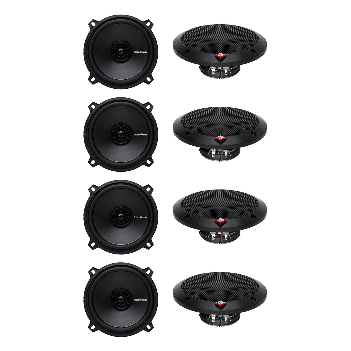 Rockford Fosgate 5.25" 5-1/4 160W 2-Way Coaxial Car Audio Speakers Pair (4 Pack)