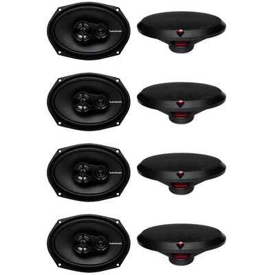 Rockford Fosgate Prime 6” x 9” 3 Way Full-Range Coaxial Speaker, Pair (4 Pack)