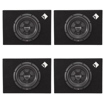 New Rockford Fosgate 10" 400 Watts Shallow Car Subwoofer Sub Enclosure (4 Pack)