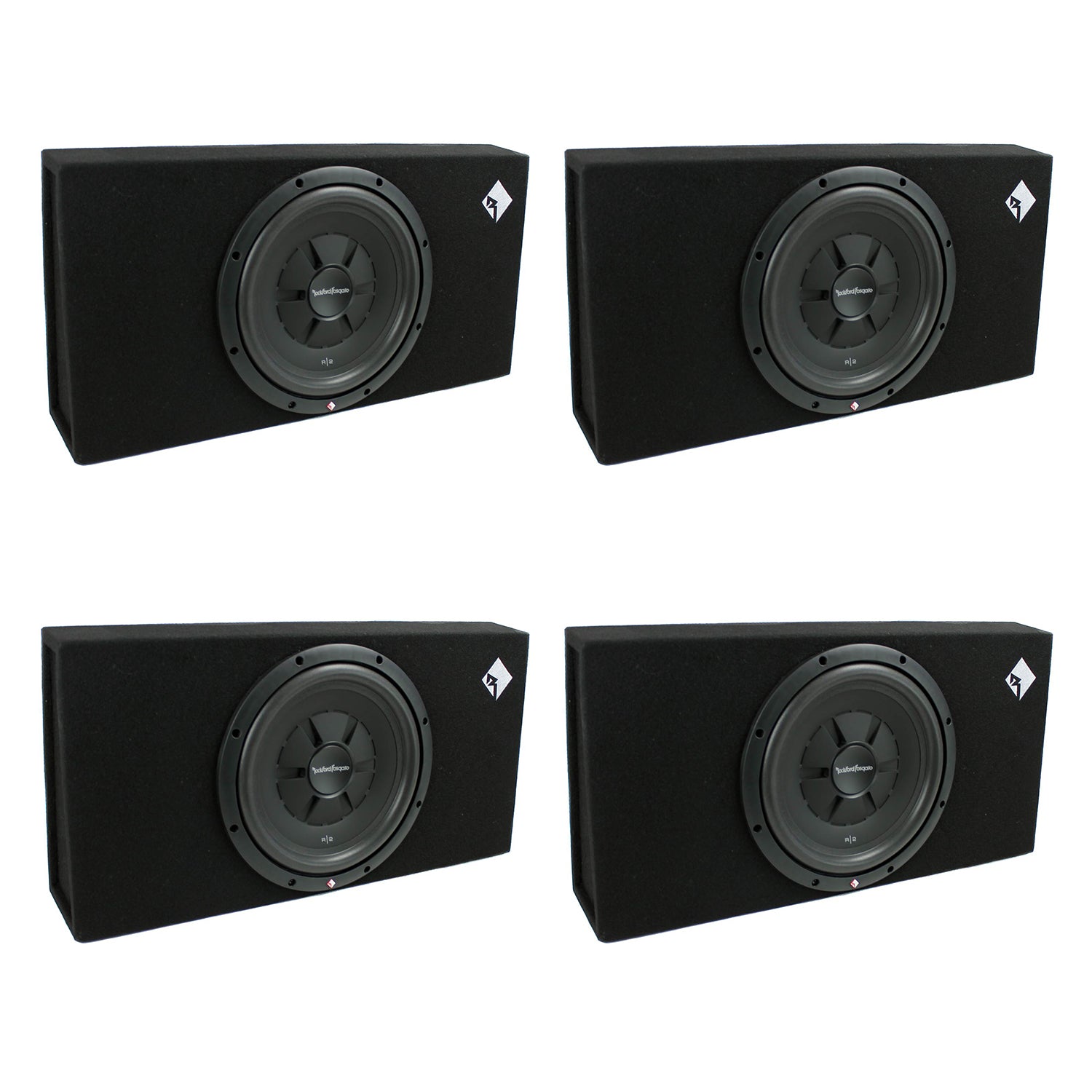Rockford Fosgate R2S-1X12 12" 500W Shallow Subwoofer Sub Enclosure (4 Pack)