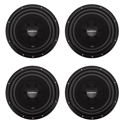 Rockford Fosgate 12 Inch 500 Watt Shallow Mount Slim Car Subwoofer (4 Pack)