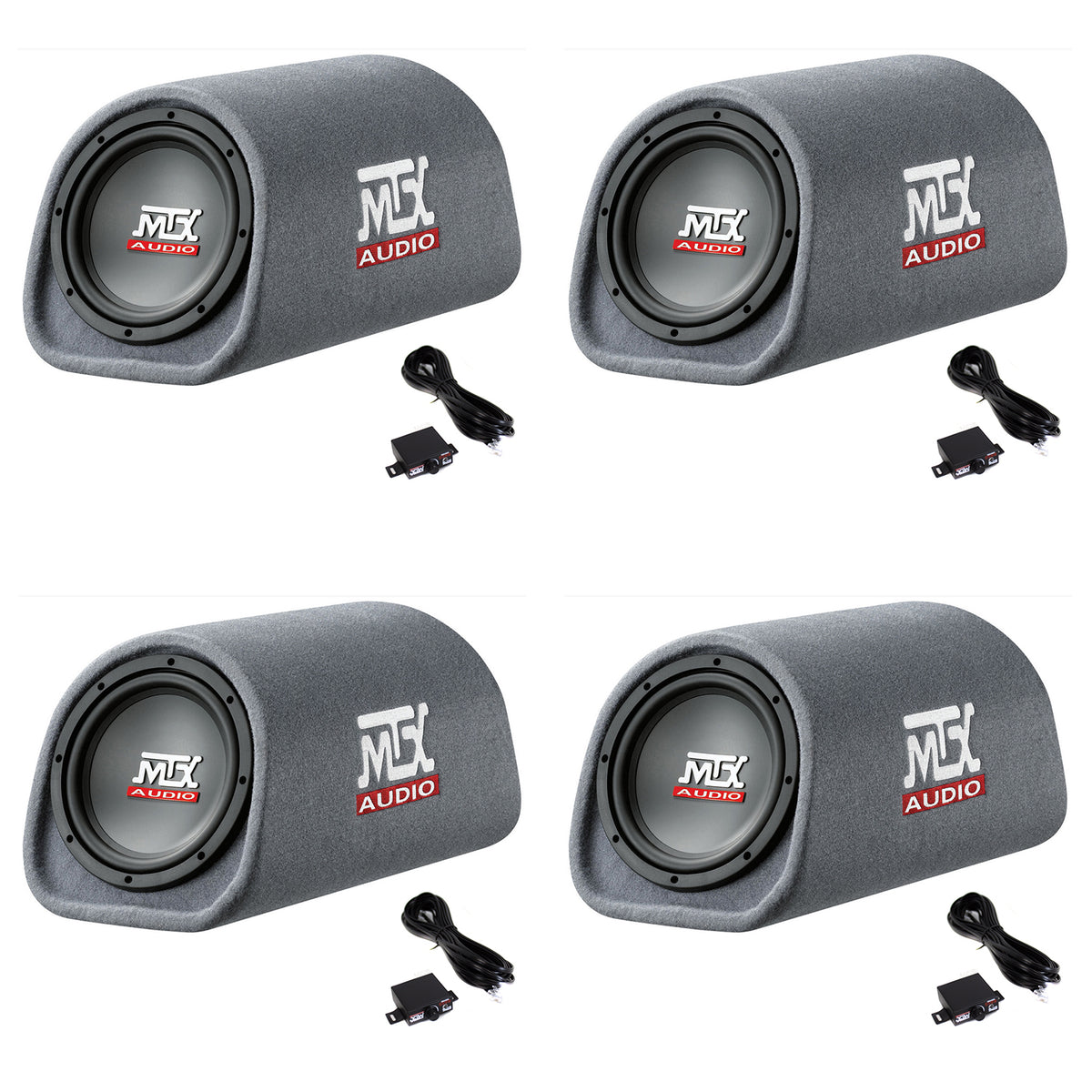 MTX RT8PT 8" 240W Loaded Subwoofer Enclosure Amplified Tube Vented (4 Pack)