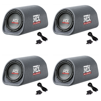 MTX RT8PT 8" 240W Loaded Subwoofer Enclosure Amplified Tube Vented (4 Pack)