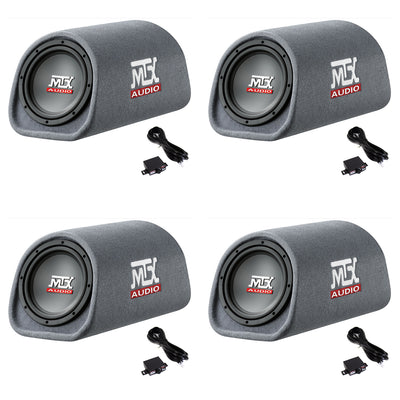 MTX RT8PT 8" 240W Loaded Subwoofer Enclosure Amplified Tube Vented (4 Pack) - VMInnovations