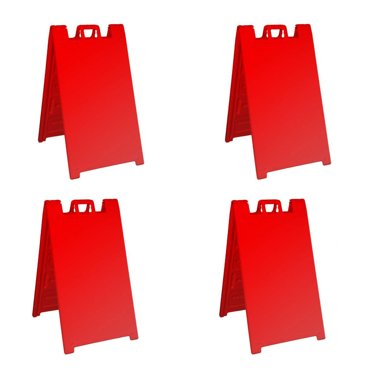Plasticade Signicade A Frame Plain Portable Folding Sidewalk Sign, Red (4 Pack)