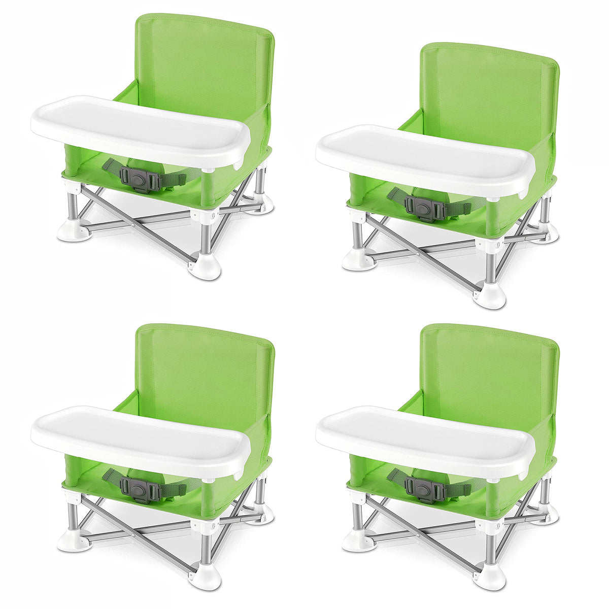 SereneLife Baby Toddler Folding Booster Seat Feeding High Chair, Green (4 Pack) - VMInnovations