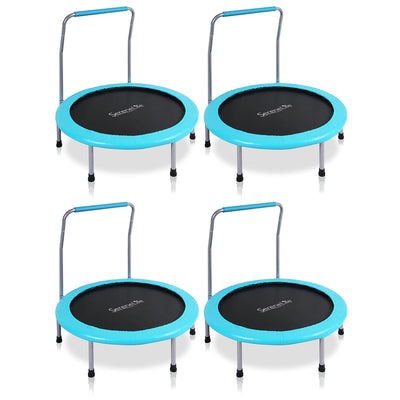SereneLife 36 Inch Kids Outdoor Fitness Trampoline & Padded Frame Cover (4 Pack)