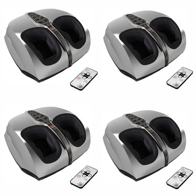 SereneLife Shiatsu Therapy Foot Massager with Remote Control, Silver (4 Pack)