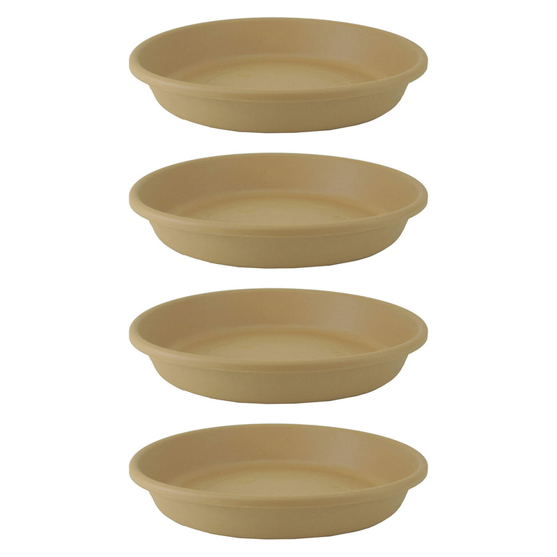 The HC Companies 21 Inch Planter Saucer for Classic Pots, Sandstone, 4 Pack - VMInnovations
