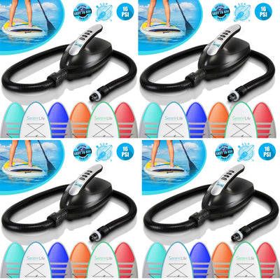SereneLife Electric 12Volt Quick Air Inflator Deflator for Watersports (4 Pack)