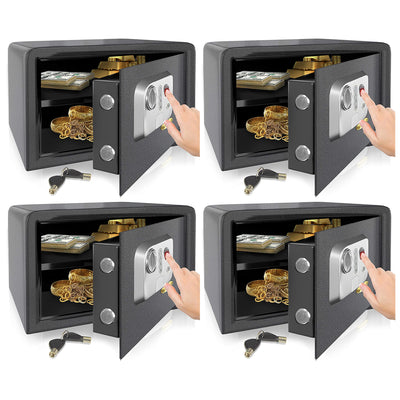 SereneLife SLSFE18FP Electronic Fingerprint Combination Safe Box, Black (4 Pack) - VMInnovations
