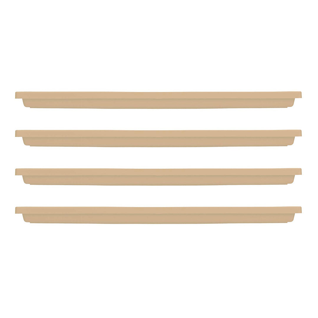 HC Companies Venetian 23.5 In Rectangular Flower Box Saucers, Sandstone (4 Pack)