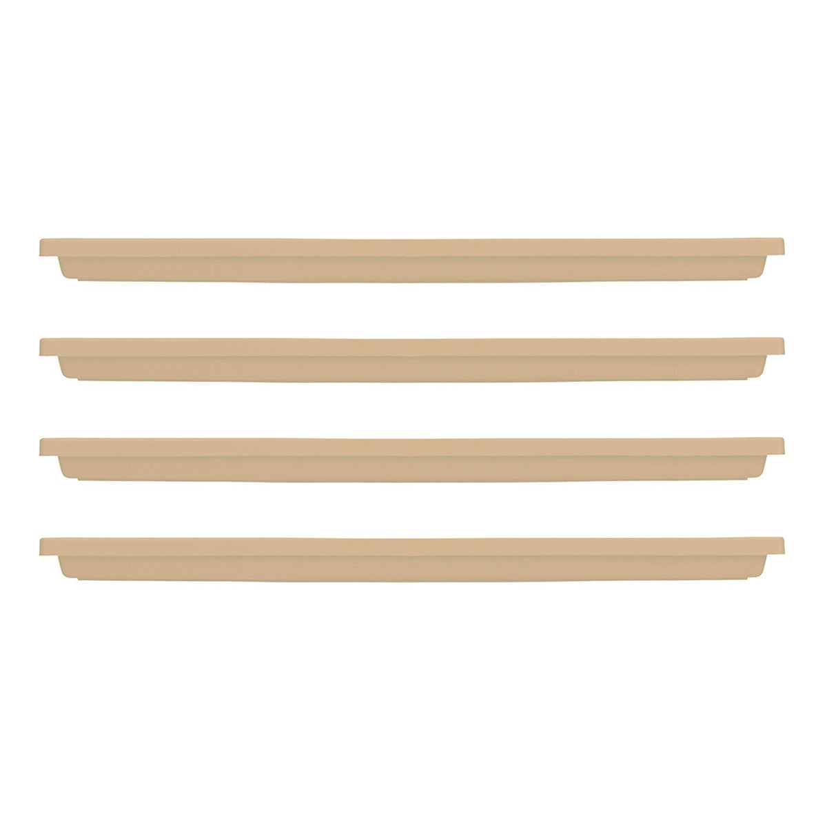 HC Companies Venetian 23.5 In Rectangular Flower Box Saucers, Sandstone (4 Pack)